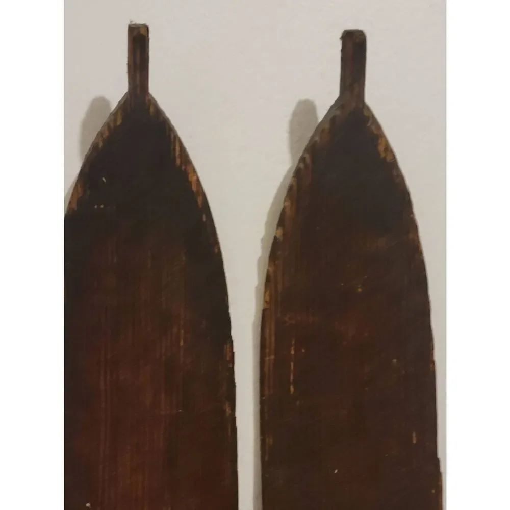 Antique Wooden Downhill skis‎ and ski poles.  Perfect for  Cabin or lodge decor